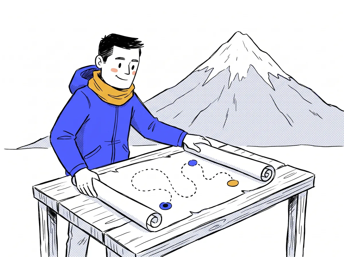 Le héros FounderOS consulte un playbook de vente avec son équipe.